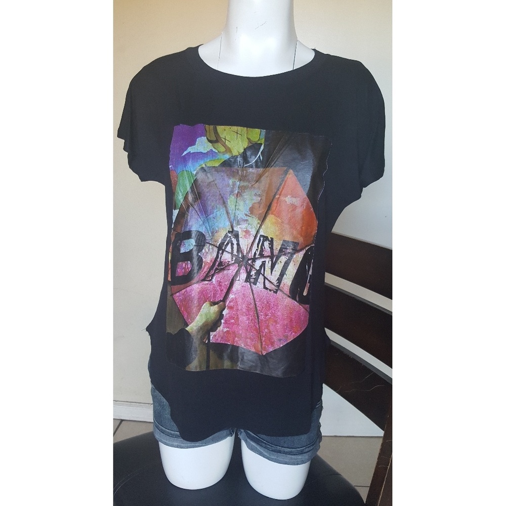 Black graphic blouse